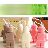 Robots Silicone Candle Mold DIY 3D Building Blocks Chocolate Cookies Fondant Ice Molds Christmas Gifts Craft Supplies Home Decor
