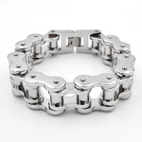 AliExpress SUNNERLEES 316L Stainless Steel Bracelet Bangle Biker Bicycle Motorcycle Link Chain Silver Color Gold Plated Men Women Gift BC01