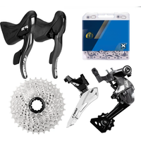 AliExpress NONE LTWOO R5 2x9 Speed Road Bicycle Groupset Shifter Rear Derailleur X9 Chain 9V Cassette 11-25/28/30/32T flywheel Compatible R7000