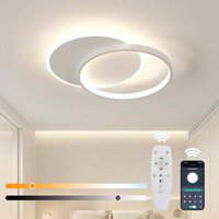 Ściemnialna lampa sufitowa, 32W 3200LM, lampy sufitowe ze sterowaniem pilotem/aplikacją, okrągły klosz, żyrandol do biura, jadalni, sypialni, oświetlenie dekoracyjne.