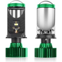H4 Bi LED Projector Mini Lens Auto Hi/Lo LED Headlight Bulb Canbus Auto Moto Turbo Fan Lamps 2pc Fog Lights For Car/Motorcycle