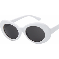 2025 Goggle Glasses Oval Sunglasses Ladies Trendy Hot Vintage Retro Sunglasses Women's White Black Eyewear UV