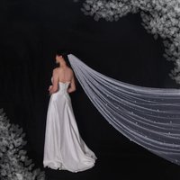 YouLaPan Milky Way Pearl Veil Bridal Veils Wedding Short 1 Tier Mix Pearls Wedding Veils for Bride Wedding Decoration V130