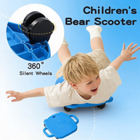 Sports Scooter Board | Children'S Balance Scooter Board with Handles - Bear Design Sit-on Scooter Safe Anti-slip Toddler Scooter Indoor Outdoor Sports Toy