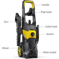 High Power Electric Pressure Washer, Portable Jet Wash Cleaner for Car Washing, Patio Paving and Garden Outdoor Cleaning