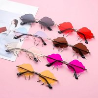 AliExpress NONE Funny Clouds Lightning Sunglasses Rimless Sunglasses Party Disco Colorful Glasses 90s Sun Glasses Shades
