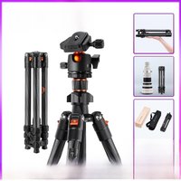 K&F CONCEPT 64"/1.6m Carbon Fiber Lightweight Tripod 8kg/17.6lbs Load Quick Release Plate Tripod For DSLR SLR Nikon Canon Camera