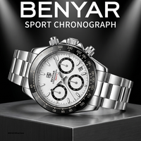 Relojes Hombre 2026 BENYAR New Watches Men Luxury Brand Chronograph Male Sport Watches Waterproof Stainless Steel Quartz Watch