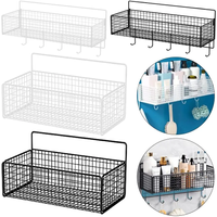 No-Punch Bathroom Organizer Shampoo Shower Gel Kitchen Makeup Storage Wall Mount Storage Rack Bathroom Accessories