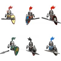 Anime Cartoon Movies Toy The Middle Ages Dragons Knights Black Falcons Lion Soldiers Castle Building Blocks for Kids Toys Gifts