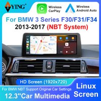 IYING 12.3 INCH LINUX Wireless CarPlay Android Auto Multimedia Display Touch Screen For BMW 3 /4Series F30 F31 F34 F32 F36 5Series F10 F11 2013-17 NBT