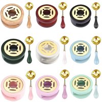 1 SET Retro Wood Handle Sealing Wax Furnace Stove Pot Wax Seal Set Sealing Wax Spoon for Sealing Craft Gift Stamp Sellos SB002