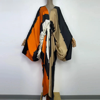 Europe Beach Over Size Summer Fashion Print 2022 WINYI Kaftan Robe Sexy Femme Maxi Women's Robes Long Beach V-Neck Bohemian Dres