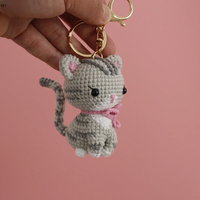 Knitted Carrot Rabbit Cute Keychains For Gifts Creative Knitting Cat Pendant Car Keys Keyrings Accessories Wholesale Keychain