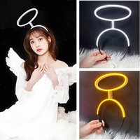 Kawaii Cupid Angel Luminous Headband Luminous circular headband neon glowing hair hoop women accessories angel Cosplay props