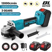 21V bürstenloser Akku-Winkelschleifer, 1000W Hochleistungs-Schneid-/Schleif-/Polierwerkzeug mit 3 Geschwindigkeitsstufen und 13000 U/min, 125-mm-Scheibe zum Schneiden von Metall/Stein/Fliesen,