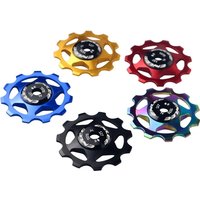 AliExpress NONE Five Colours Bike Aluminum Alloy Guide Wheel Pulley Rear Derailleur 11T 13T Guide MTB Ceramic Bearing Jockey Wheel For 4/5/6MM