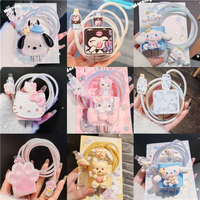 New DIY High Quality Hello Kitty Charger Data Cable Case Protector and Winding Kit for Apple 18W 20W Charger Adapter
