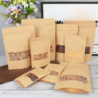 10Pcs Kraft Paper Food Bags Stand Up Pouches Coffee Sweet Candy Packaging Dried Food Fruit Cookie Storage Zip Lock Sealing Bags