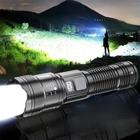 High Strong Power Led Flashlights 100000LM Tactical Torch with Display Light USB Charging Camping Fishing Defensa Zoom Lantern