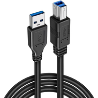 USB 3.0 Type A Male to B Male 5Gbps Superspeed Data Cable for Laptop PC Hard Disk Drive Printer Scanners USB Hub Docking 1m 1.8m