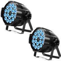 Gwong 2Pcs 18*15W LED Par Spotlights 275W LED Stage Light 4 in 1 RGBW Stage Lighting with DMX For Party Disco Family Celebrations Churches