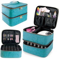 Nail Polish Organizer Handheld Double Layer CosmeticOrganizer Tote Bag For Girls And Women Nail Art, EssentialOil, Cosmetic Set