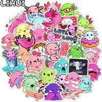 AliExpress GZQT 50 PCS Cute Animal Axolotl Cartoon Stickers for Laptop Car Bike Luggage Scrapbook Phone Decal Waterproof Sticker Pack Toys