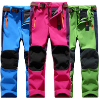 new spring windproof waterproof children outdoor kids pants boys girls soft shell pants warm teens climbing pants sweatpants