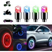 AliExpress NONE 4Pcs Colorful LED Wheel Lights Car Tire Valve Caps Neon Light Bulb Universal Car Motorcycle Bicycle Valve Cover Auto Exterior