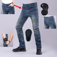 AliExpress MOTOJSMT New Four Seasons Motorcycle Slim Fit Elastic Cycling Pants Motorcycle Jeans Retro Fashion Jeans Racing Off Road Anti Drop Pants