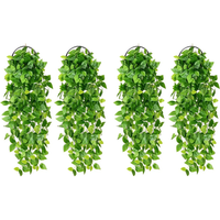 1pc/6pcs 200Cm Silk Artificial Ivy Hanging Leaf Garland Plant Creeper Leaf Home Wedding Bathroom Decor Garden Green Vine