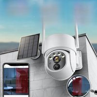 5MP IP Solar Power WiFi Camera PTZ Outdoor IP66 Waterproof 8000mAh Built-in Battery Surveillance Cam PIR Human Detection 5X Zoo