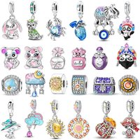 Lovely 925 Sterling Silver Tiger Perfume Bottle Ocean Treasure Charm Fit DIY Bracelet Necklace Birthday Party Jewelry Gifts