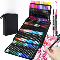 12/24/60/72/100/120 Colors Watercolor Art Markers Brush Pen Dual Tip Fineliner Drawing for Calligraphy Painting Set Art Supplies