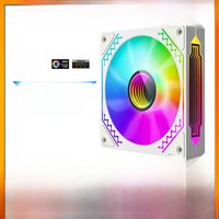 TEUCER 1PCS Prism12025 PC Case Fan 120mm 5V 3Pin ARGB Cyclic Mirror Light Effect PWM 800 to 2000RPM Cooling Fan