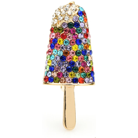 Wuli&baby Sparkling Popsicle Ice-sucker Icecream Brooches Women 3-color Party Casual Brooch Pins Gifts