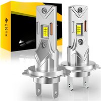 AILEO 2Pcs LED Lights 200W 20000LM Headlight Bulb H7 6500K Mini Size Design Wireless For Car Lamp CSP 7035 Chip White Plug&Play