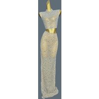 Women's Sexy Dinner Party Outfit Birthday Dress Collections Full Sparkly Rhinestones Luxurious Bar Evening Dress 2Pcs Set Yinbei