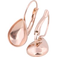 10pcs Leverback Earring Base Setting For 10x14mm Teardrop Crystal Stones Diy Rose Gold Stainless Steel Earrings Bezel Findings