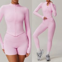 AliExpress YEHAN Custom LOGO Cloud Sense Quick Drying Shaping Long Sleeve Pants Pocket Yoga Casual Running Fitness Cycling Women's Two-piece Set