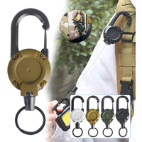 Outdoor Carabiner Hook Backpack expansion Buckle Automatic Retractable Wire Rope Anti-theft Tactical Keychain camping Tools