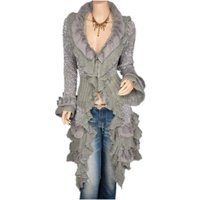 Vintage Renaissance Coat Women Lace Jacket Victorian Steampunk Stand Collar Medieval Lace Up Dress Suit Countess Cardigan