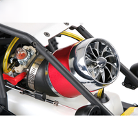 FLMLF Large Diameter Metal Air Filter Set for 1/5 HPI Rovan Km Baja FG LOSI 5ive-t 23cc-71cc Engines Parts