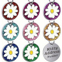Custom Engraved Dog Tag ID Pet Collar Accessory Personalized Cat Puppy Daisy Name Tag Anti-Lost Pet Supply