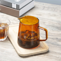 300/500ml Coffee Colored Glass Pot with Lid Shared Coffee Pot Pouring Coffee Concentrate Kitchen Making Coffee Accessories