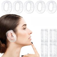 100pcs Transparent Disposable Earmuffs For Shower Waterproof Earplugs Plastic Earplugs For Hair Dye Shower Covers Ear Protectors