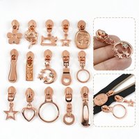 5-30Pcs 5# Rose Gold Zippers Sliders for Nylon Zip Tape Clothes Bag Sewing Zipper Replacement Puller Zips Repair Kit Accessories