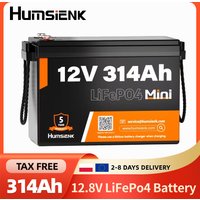Humsienk 12V 314Ah LiFePO4 Batterie in Mini-Größe, 12 Volt RV Lithium-Batterie mit 200A BMS, Max. 15000 Tiefzyklus-Ladungen, 4019Wh Energie für Wohnwagen, Solar, Off-Grid, Notstromversorgung zu Hause