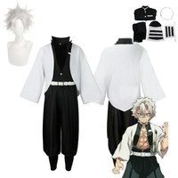 Shinazugawa Sanemi Cosplay Costume Wig Anime Demon Slayer Wind Hashira Uniform Kimetsu No Yaiba Swordsmith Village Arc